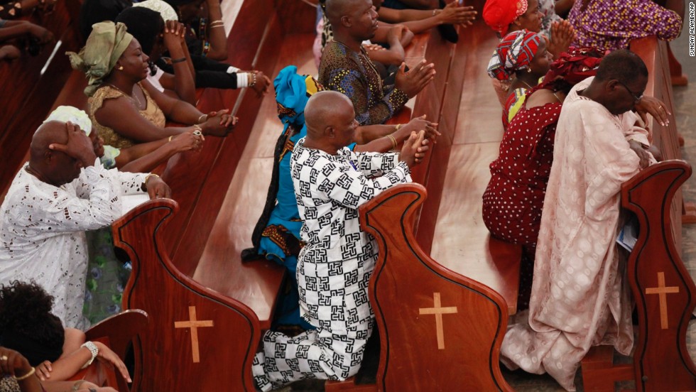 Catholic faithful attend a morning Mass in honor of the kidnapped schoolgirls in Abuja on May 11.