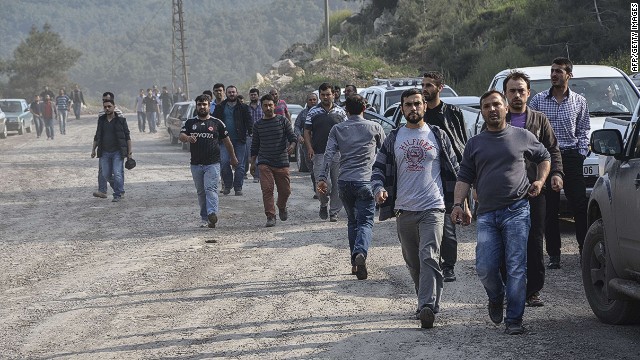 Families hold vigil outside Turkish mine