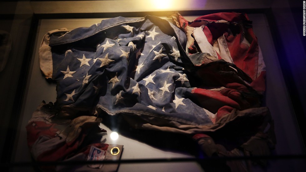 An American flag was recovered from the World Trade Center site.