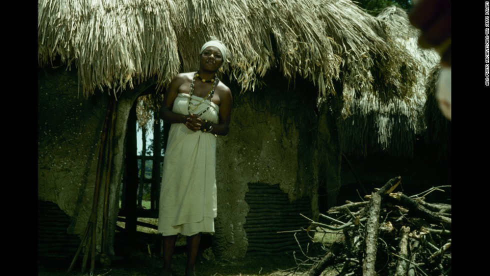 Angelou acts in a scene from the television miniseries &quot;Roots&quot; in 1977.