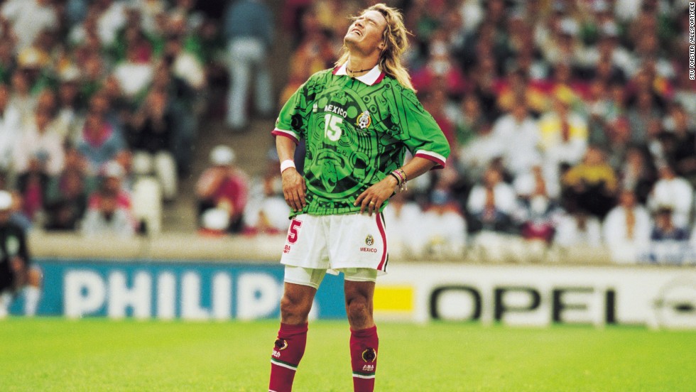 It was enough to have ancient Aztecs turning in their graves. Mexico&#39;s jersey for the 1998 World Cup is unforgettable, for all the wrong reasons. Fortunately for stylistically-sensitive observers, the team of star striker Luis Fernandez only lasted four matches in France, before being beaten by Germany in the round of 16.