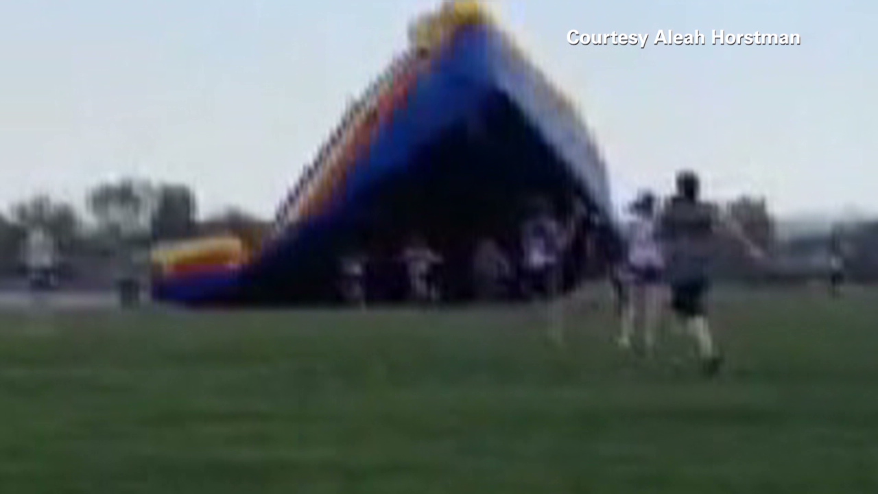 youtube bounce house blows away