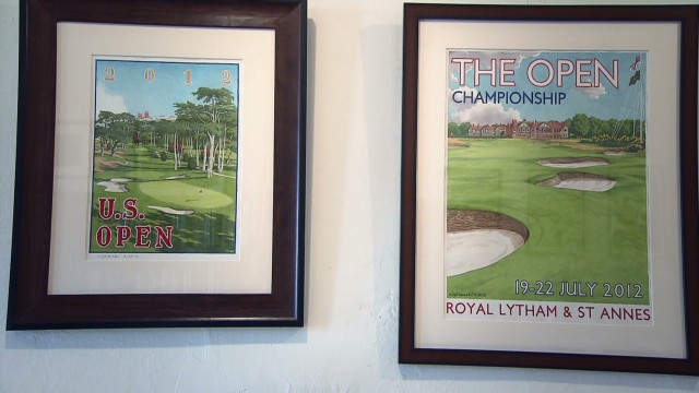 Beautiful hand-painted golf posters