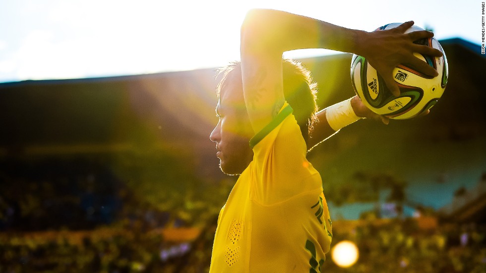 Brazilian soccer star Neymar executes a throw-in during an international friendly match against Panama on Tuesday, June 3, in Goiania, Brazil. Neymar is one of the leading goal scorers for the Brazilian national team, which many consider the favorite going into the World Cup. &lt;a href=&quot;http://www.cnn.com/2014/06/06/worldsport/gallery/32-players-world-cup/index.html&quot;&gt;See 32 players to watch during the World Cup&lt;/a&gt;