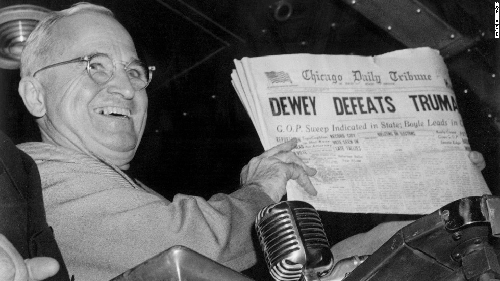 Dave Brat&#39;s upset primary victory over House Majority Leader Eric Cantor in Virginia joins a long list of political table turning at the polls. The most famous was in 1948 when Democratic President Harry Truman won the election &lt;br /&gt;over Republican Thomas Dewey. The Chicago Daily Tribune initially called the race for the New York governor. Click for more political upsets.