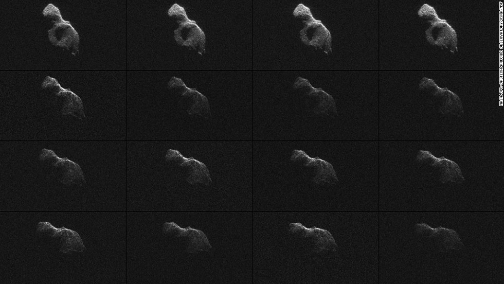 NASA scientists used Earth-based radar to produce these sharp views of the asteroid designated&lt;a href=&quot;http://www.nasa.gov/jpl/asteroid/giant-telescopes-pair-up-to-image-near-earth-asteroid/index.html#.U5nrgii4SEK&quot; target=&quot;_blank&quot;&gt; &quot;2014 HQ124&quot;&lt;/a&gt; on June 8, 2014. NASA called the images &quot;most detailed radar images of a near-Earth asteroid ever obtained.&quot;