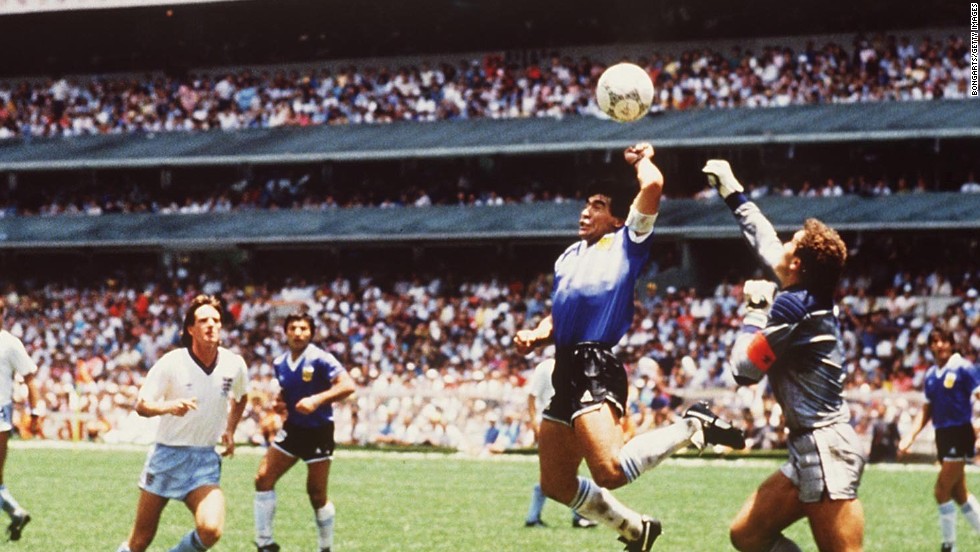 Maradona&#39;s quick thinking -- and quick hand -- handed Argentina a World Cup quarterfinal victory against England in Mexico City during the 1986 tournament.