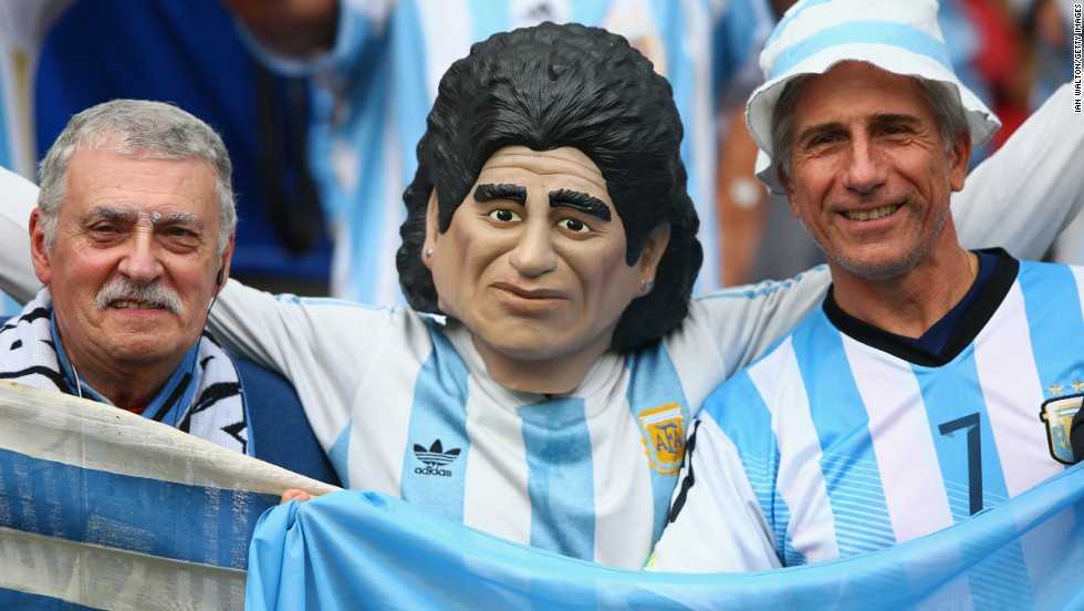 Despite his controversial career, Maradona remains hugely popular among Argentina&#39;s fans, who showed their colors ahead of the 2014 World Cup Group F match against Nigeria in Porto Alegre, Brazil.