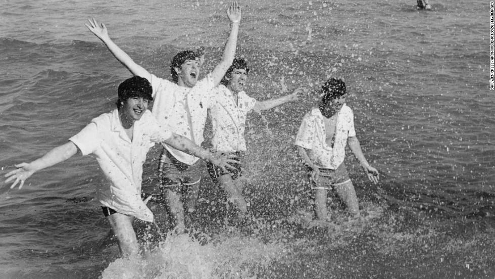 Beatlemania was in full swing in the summer 1964 as the album and film &quot;A Hard Day&#39;s Night&quot; swept across the country. Here, the Fab Four frolicked in the surf in Miami Beach, Florida, that year.