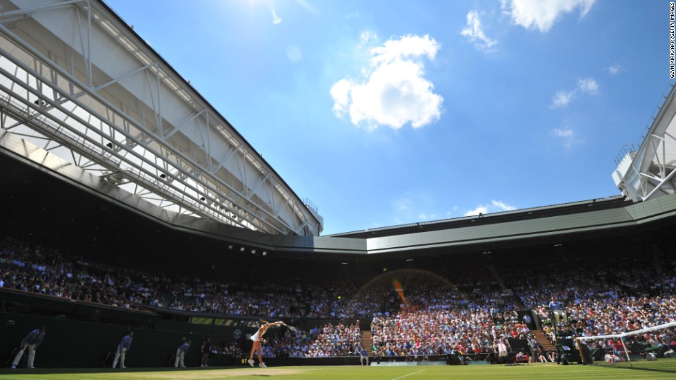 The sun shone down on Wimbledon&#39;s Centre Court on day 10 of the tournament.