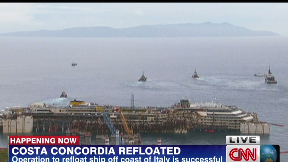 Costa Concordia Wrecked Cruise Ship Floating Again Cnn 9054