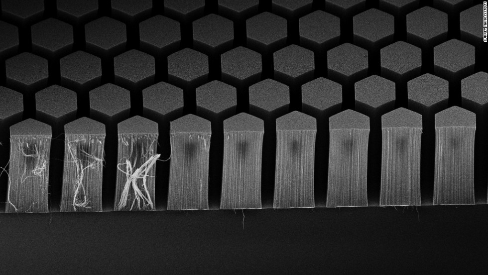 The material is made up of millions of carbon nanotubes, each measuring two or three nanometers -- or roughly one millionth of a millimeter.