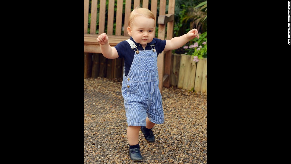 Prince George walks at the museum on July 2.