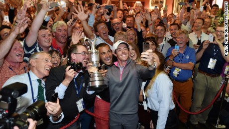 Cannon accompanied McIlroy to Royal Liverpool for media work following his Open 2014 victory when he filmed this spontaneous moment. 