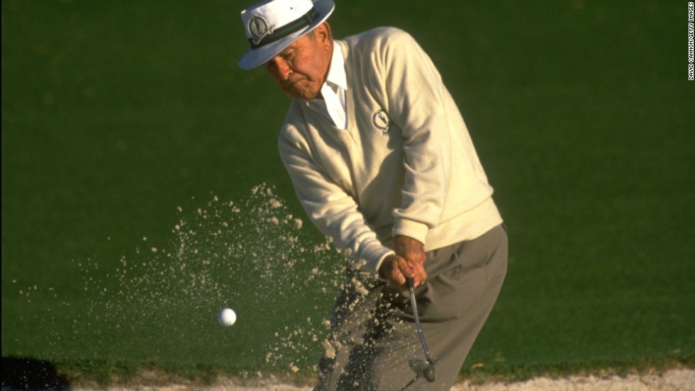 This image from the 1984 captures Gene Sarazen -- a winner of seven majors between 1922 and 1935 who Cannon credits with effectively inventing the sand iron. He was playing in the annual par-three contest at Augusta, which takes place each year and acts as a curtain raiser for the Masters.&lt;br /&gt;&lt;br /&gt;&quot;(The nine-hole exhibition) was a great tradition at Augusta that preceded the current tradition of Jack Nicklaus, Gary Player and Arnold Palmer hitting the ceremonial tee shots from the first tee to start the tournament each year,&quot; Cannon said. &lt;br /&gt;&lt;br /&gt;&quot;I loved the idea of nine holes, watching legends of the game -- a pity this is not the case with Nicklaus, Player and Palmer. How much fun that would be?&quot;