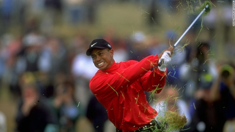 A grimacing Tiger Woods summons all of his strength to battle his way out of the deep rough on a weather-battered Carnoustie course at the 1999 British Open.&lt;br /&gt;&lt;br /&gt;&quot;Tiger has been enormously influential for all of us working in golf. It is impossible to evaluate his contribution to the game,&quot; said Cannon.&lt;br /&gt;&lt;br /&gt;&quot;For me, apart from Seve and Greg Norman, he is my ultimate &#39;subject.&#39; Every single day I go out to follow him, like Seve and Greg, he makes a picture wherever or whatever he is doing on the course at the time. &lt;br /&gt;&lt;br /&gt;&quot;This moment summed up the week at Carnoustie where the rough was the fiercest I have ever seen, and Tiger found plenty of it.&quot;