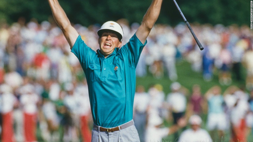 An ecstatic Bob Tway finds the cup with a bunker shot on the last hole at the 1986 U.S. PGA Championship at the Inverness Club in Toledo, Ohio.&lt;br /&gt;&lt;br /&gt;&quot;This moment is tinged with sadness as it was the moment Tway denied Greg Norman the U.S. PGA Championship,&quot; Cannon said of one his favorite players missing out on glory. &quot;But a brilliant picture of a brilliant shot and wonderful joy.&quot;