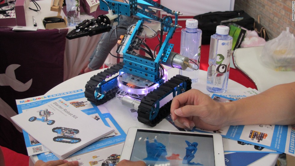 DIY kits designed by Shenzhen-based Makeblock allow you to make your own robot.  A starter kit costs $119.