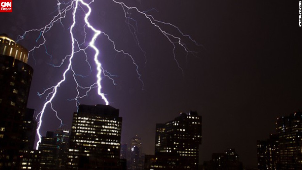 &quot;&#39;As the storm neared, the lightning intensified, lighting up the sky nearly once a second,&quot; said &lt;a href=&quot;http://ireport.cnn.com/docs/DOC-616745&quot;&gt;Jim Clouse&lt;/a&gt;, who witnessed lightning striking downtown Boston in June 2011.
