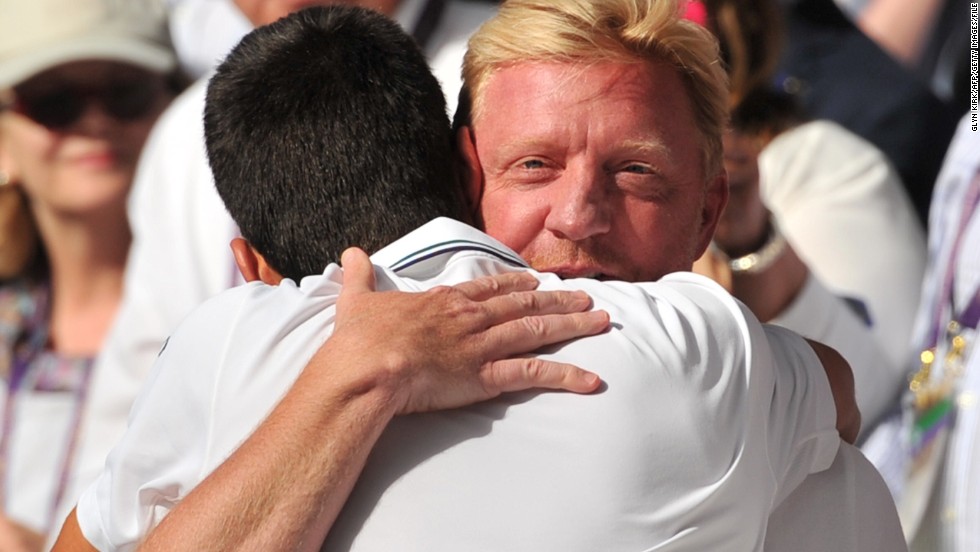 2014 Wimbledon champion Novak Djokovic (left) epitomizes the modern game, which calls for longer baseline rallies and greater stamina among players. His coach is Becker.