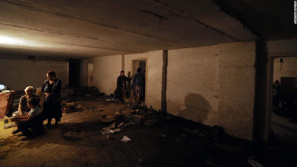 Many Donetsk residents have sought shelter underground. Many in Soviet or WWII era cellars.