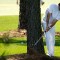 bubba watson hits around tree masters 2012