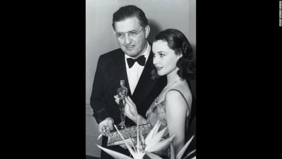 Leigh celebrates winning the best actress Oscar with Selznick at the Academy Awards ceremony in 1940. &quot;Gone With the Wind&quot; also took home top honors for best picture and director, and the producer received the Irving G. Thalberg Memorial Award for career achievement. &quot;Selznick was the primary artistic influence on the film. He really pushed everyone,&quot; says Wilson, the exhibition curator. &quot;His hand touched everything.&quot;