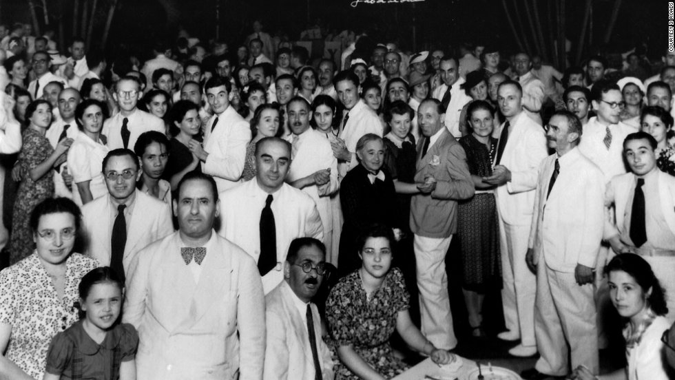 The Jewish refugees gather at an event in the Philippines in 1940. 