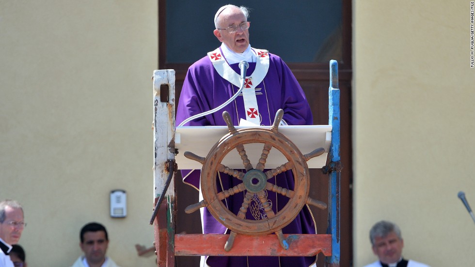 It follows the Pope&#39;s visit to the small island of Lampedusa -- &lt;a href=&quot;http://edition.cnn.com/2013/07/08/world/europe/pope-lampedusa-refugees/index.html?iref=allsearch&quot;&gt;where 366 migrants died in shipwreck in 2013 &lt;/a&gt;-- in which he criticized the &quot;global indifference&quot; to the refugee crisis. As the closest Italian island to Africa, Lampedusa is a frequent destination for refugees seeking to enter European Union countries and shipwrecks off its shores are common. Many of the migrants are from African nations, while others have fled war-torn Syria, officials say. Others are economic refugees.
