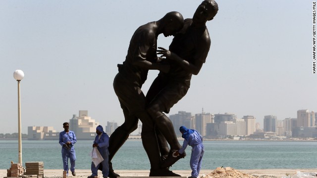 Zidane&#39;s headbutt on Materazzi was immortalized in the bronze statue titled &quot;Coup de Tete&quot;  made by French Algerian born artist Adel Abdessemed.