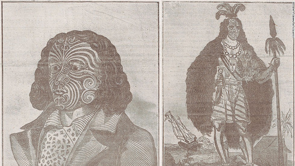 These engravings of fully costumed Maoris from the early 1800s were made by English sailor Barnet Burns, who himself received a full facial tattoo. When he returned to England in 1835, he styled himself as a &quot;New Zealand chief.&quot;