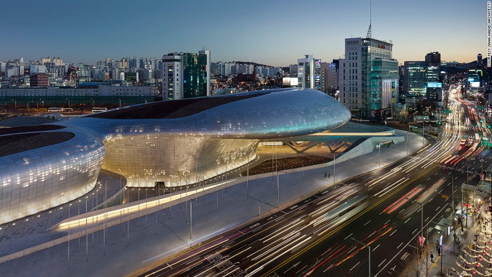 The spaceship-like &lt;a href=&quot;http://english.visitkorea.or.kr/enu/SI/SI_EN_3_1_1_1.jsp?cid=1907103&quot; target=&quot;_blank&quot;&gt;Dongdaemun Design Plaza&lt;/a&gt; is a multi-use public venue. It features an exhibition hall, a design museum, a design market and a rooftop park.&lt;br /&gt;&lt;strong&gt;Category: &lt;/strong&gt;Culture&lt;br /&gt;&lt;strong&gt;Architects: &lt;/strong&gt;Zaha Hadid Architects (United Kingdom)