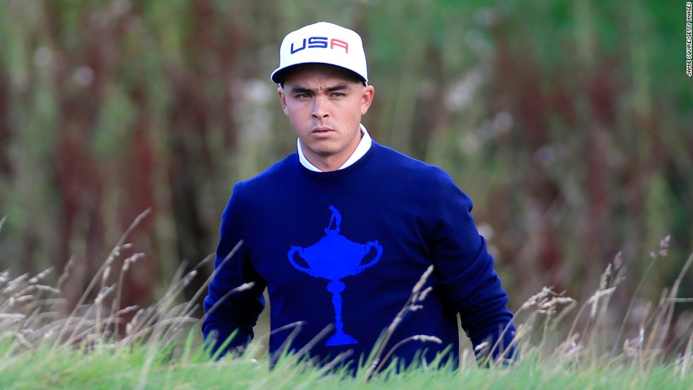 Team USA&#39;s Rickie Fowler out on course during Friday&#39;s opening fourballs. He and partner Jimmy Walker halved their match with Europe&#39;s Thomas Bjorn and Martin Kaymer.   
