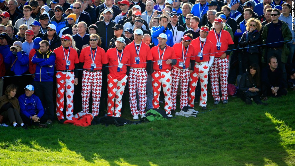 Nice pants! There&#39;s always plenty of colorful clothing on show at the Ryder Cup. 