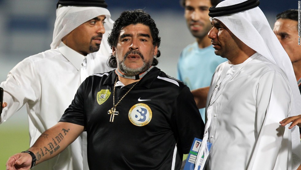 July 2012: Diego Maradona was sacked as manager of United Arab Emirates side Al Wasl after 14 months in charge.