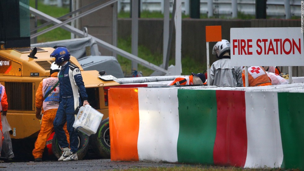 The crash occured in the later stages of the race at Suzuka as Bianchi ploughed into a recovery truck.