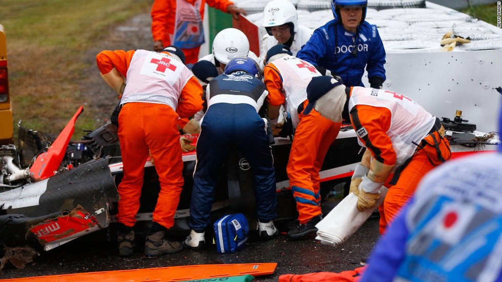 Bianchi, who was in his second season with the Marussia team, received urgent medical treatment after crashing when rain fell towards the end of the race at the demanding Suzuka circuit.