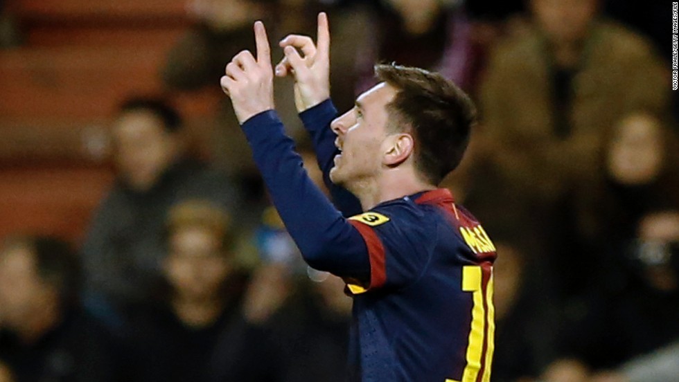Messi&#39;s goalscoring exploits scaled new heights in 2012. A strike against Valladolid on December 22 was his 91st of the calendar year, breaking a record previously held by Germany&#39;s Gerd Muller.