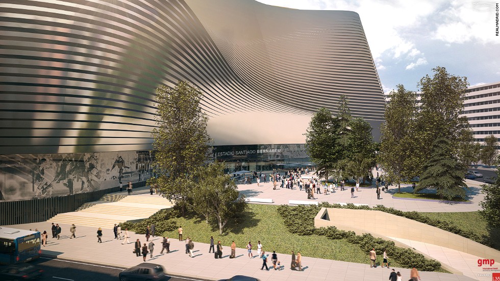 Architectural firm Gerkan, Marg and Partners says the metallic skin will allow a changing perception of the arena by pedestrians &#39;depending on their position and movement.&#39;