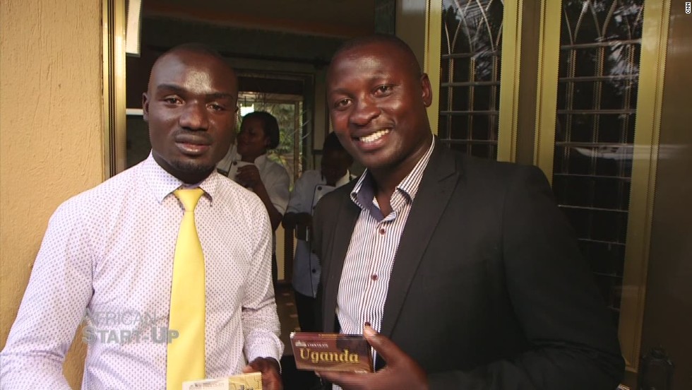 Seen here with Pink Food Industries co-founder Felix Okuye, Stephen Sembuya (left) has revived his family fortunes in fine style. Sembuya took over the family&#39;s failing cocoa plantation and built a new chocolate empire with the produce. The 700 acre farm is the largest individually owned cocoa plantation in Africa, now employing 100 workers who produce 60 kg of chocolate an hour.