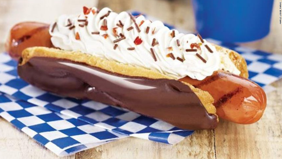When you think of traditional Canadian food, what comes to mind? Canadian bacon? Poutine? &lt;a href=&quot;http://www.timhortons.com/us/en/menu/timbits.php&quot; target=&quot;_blank&quot;&gt;Timbits&lt;/a&gt;? Maple Lodge Farms tried to create a new tradition: the hot dog eclair, a delicious tube of processed meat combined with a cream-filled, chocolate-covered pastry. The product debuted at the 2012 Canadian National Exhibition, so it&#39;s as purely Canadian as a hockey puck dipped in maple syrup. Hmm, that gives us another idea for a hybrid dish. ...