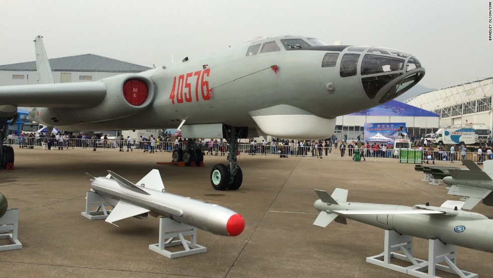 Chinese-made J-6 Bomber on display at Airshow China on Tuesday, November 11.