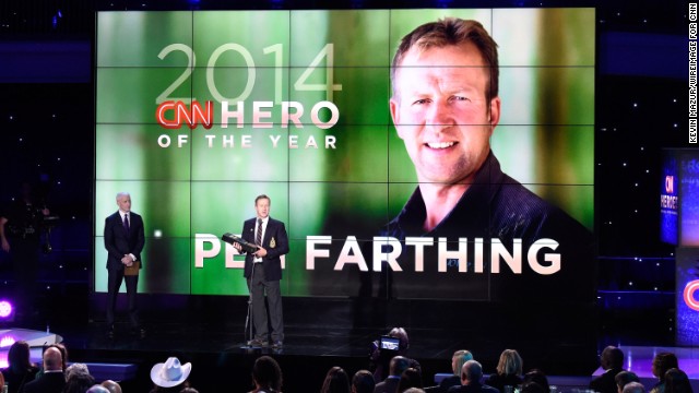 CNN Hero of the Year Pen Farthing speaks onstage.