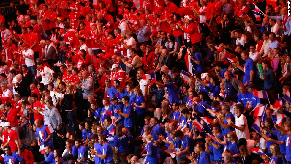 The Stade Pierre Mauroy in Lille was packed to the rafters with a record crowd for the Davis Cup Final between hosts France and Switzerland.