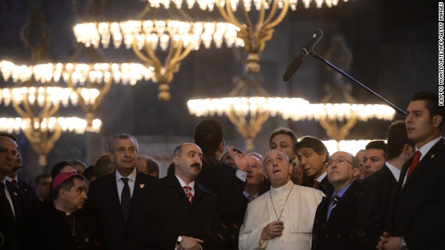 Pope Francis visits Hagia Sophia on November 29 in Istanbul. 