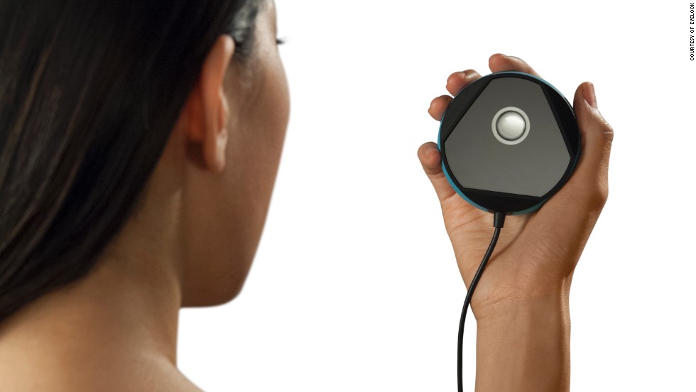 Unveiled in 2014 by eyeLock -- an iris-based identity technology company -- Myris is a palm-size device that scans the unique features of your eye. 