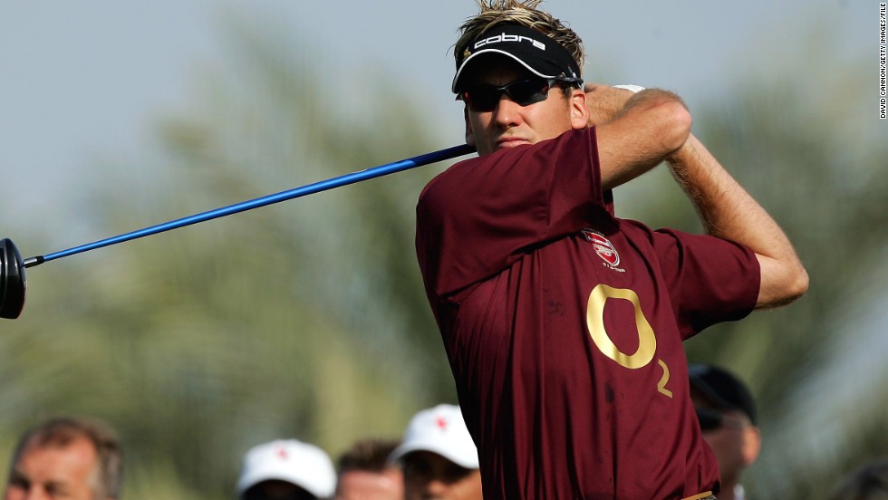 It was a whole other ball game when Poulter teed off in Abu Dhabi in 2006 wearing the shirt of his beloved football team Arsenal.