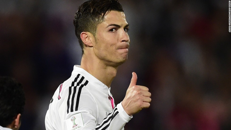 Real superstar Cristiano Ronaldo may have had a quiet night in Morocco but he gives his teammates the thumbs up as they secure victory.