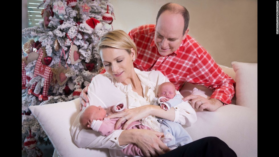Monaco&#39;s newborn royals, Princess Gabriella and Crown Prince Jacques Honore Rainier, posed for their first official photos with their parents, Prince Albert and Princess Charlene. The twins were born on December 10, 2014.