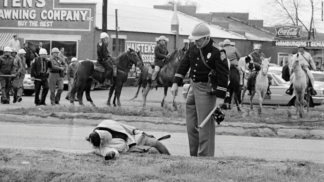 Dallas County Sheriff Jim Clark&#39;s posse used tear gas, clubs, whips and ropes to turn back the demonstrators. Images of beaten and bloodied men, women and teenagers shocked the nation.